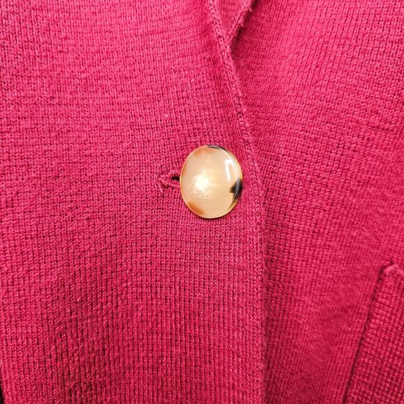 SUMMERSALT Ribbed Sweater Blazer Jacket Pinot Red Womens Large 1XL Single Button - Picture 4 of 9